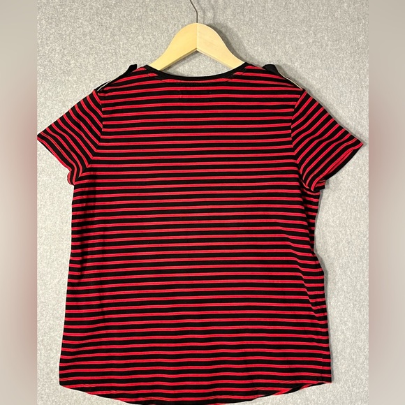 Ralph Lauren Stripe T-Shirt Red Black Gold Crew Neck Small Epaulets - Picture 6 of 10